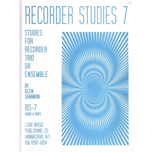 Glenn Shannon: Studies for Recorder Trio