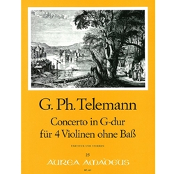 Telemann, GP: Concerto G Major for 4 violins without bass TWV 40:201