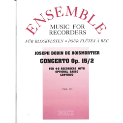 Boismortier, Joseph Bodin de: Concerto Op. 15/2 in c minor  (Sc+P)