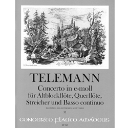Telemann, GP Concerto in e minor (Score and solo parts)