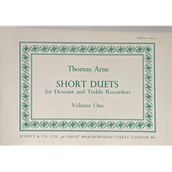 Arne: Short Duets, Vol. 1 (Sc)