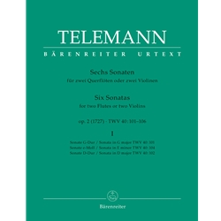 Telemann, GP: 6 Sonatas, op. 2 (1727), Vol. 1 - TWV 40:101 (G), 40:102 (e), 40:103 (D)