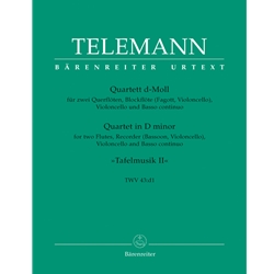 Telemann, GP: Quartett in d minor (from "Taffelmusik II")