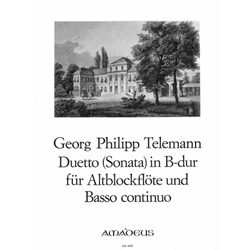 Telemann, GP Duetto [Sonata] in B-flat Major (Der getreue Musikmeister) with facsimile