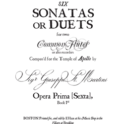 Sammartini, Giuseppe: 6 Sonatas or Duets, op. 1 [6]