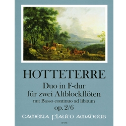 Hotteterre, JM: 2 suites for 2 alto recorders op. 6