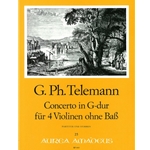 Telemann, GP Concerto G Major for 4 violins without bass TWV 40:201