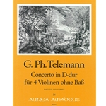 Telemann, GP Concerto D Major for 4 violins without bass