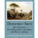 Sarri 3 Sonatas for alto recorder and BC