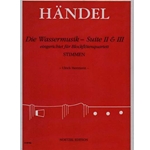 Handel, GF: Water Music Suites II and III for Recorder Quartet (Parts only)