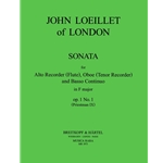 Loeillet of London: Sonata in F major op. 1 no. 1
