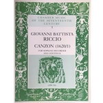 Riccio : Canzon (1620/1) for soprano recorder an continuo