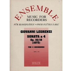 Legrenzi Sonata a 4, Op. 10, No. 18 (1673) (Sc+P)