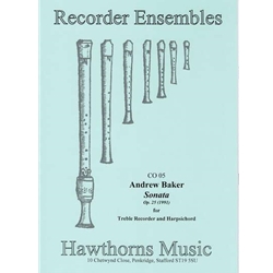 Baker Recorder Sonata, op. 25 (Sc+P)