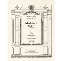 Morley, Thomas Madrigals, Vol. 1 (1593) (Sc)