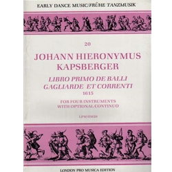 Kapsberger Libro Primo de Balli, Gagliarde et Correnti, 1620 (Sc)