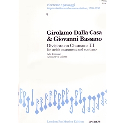 Bassano, Giovanni Divisions on Chansons III (score & parts)
