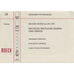 Franck Deutsche weltliche Gesang & Tanze (Old German songs and dances) (Sc)