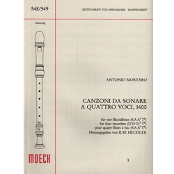 Mortaro Canzoni da sonare a quattro voci, 1600 (Sc)
