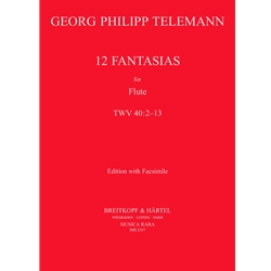 Telemann, GP: 12 Fantasias for Flute (with Facsimile)