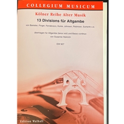 Misc. Composers, Arranged by Susanne Heinrich: 13 Divisions für Altgambe