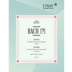 Bach?, JS: Sonata for Flute and Harpsichord in G Minor, BWV 1020 / H. 542.5